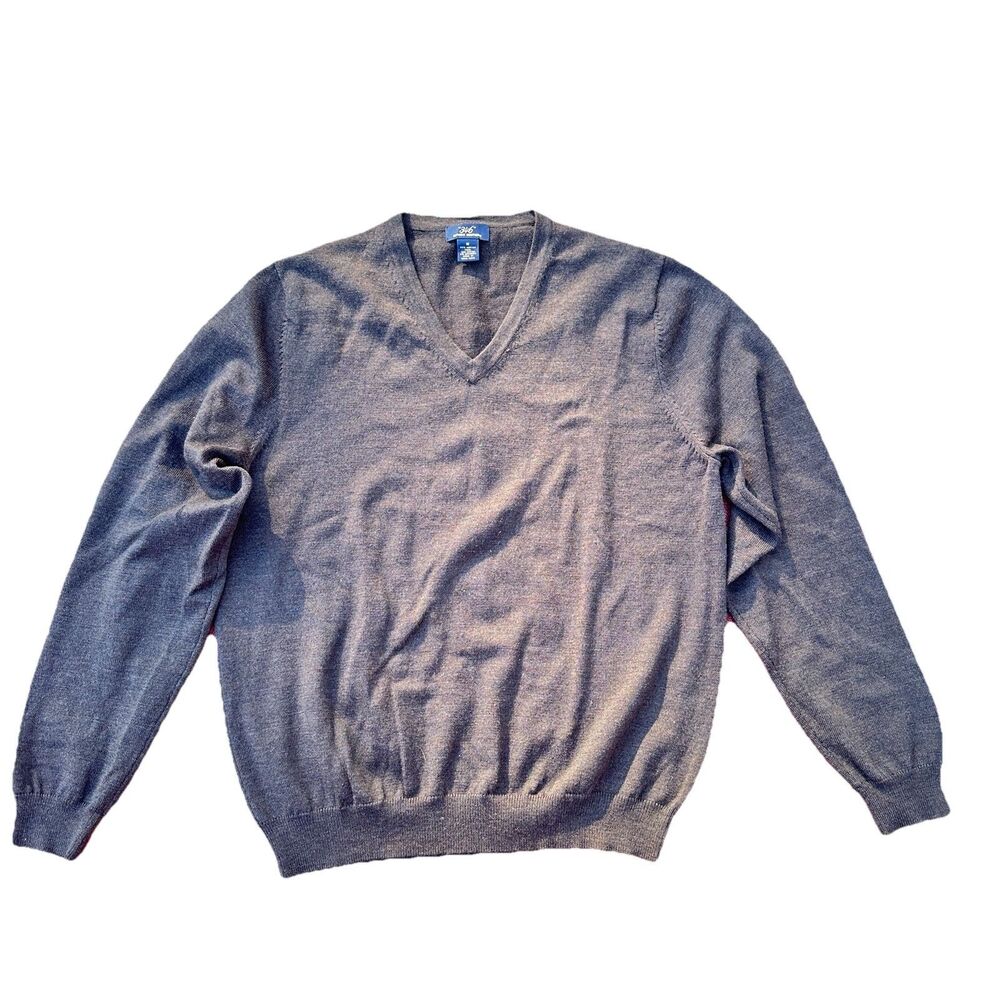 346 Brooks Brothers Men's Brown Merino Wool V Neck Sweater M